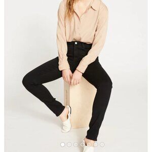 Universal Standard Seine High Waisted Skinny Jeans Sz 00 (XS) Black Womens